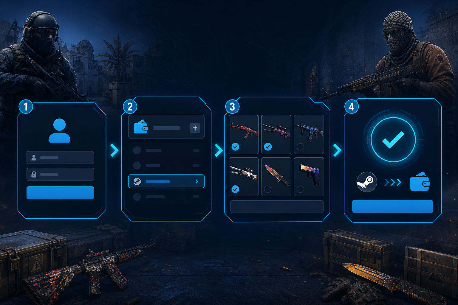 How to deposit CS skins illustration