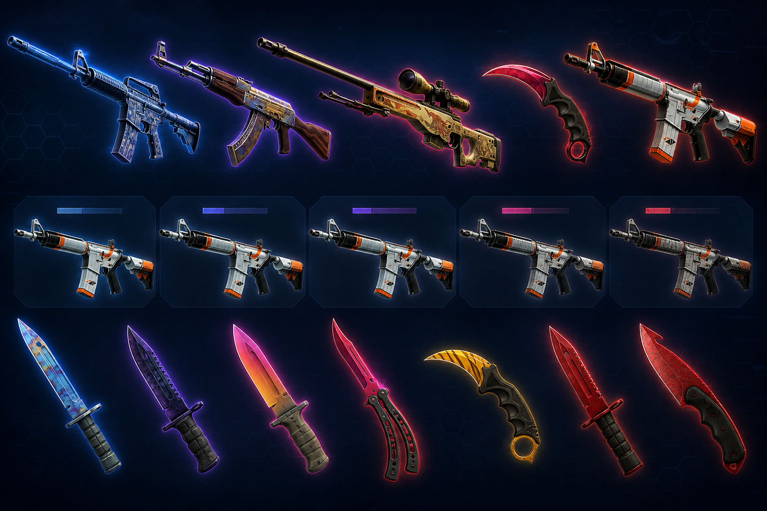 About CS skins weapon cosmetics illustration