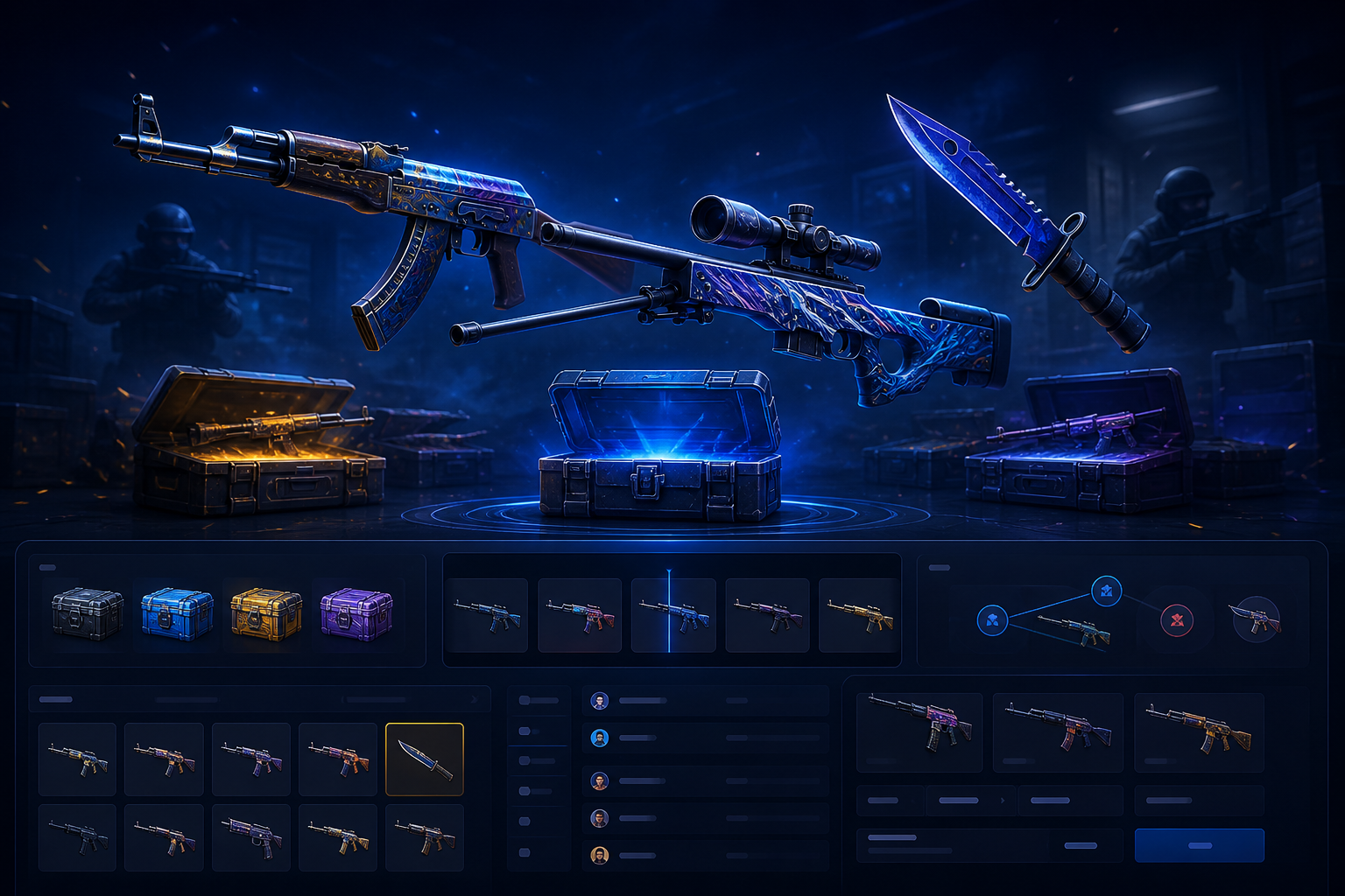CS skins casino features trading and betting illustration