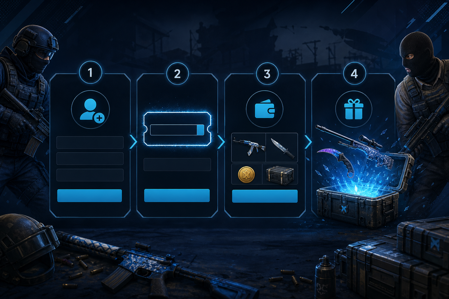 How to claim CSGO-Skins promo offer illustration