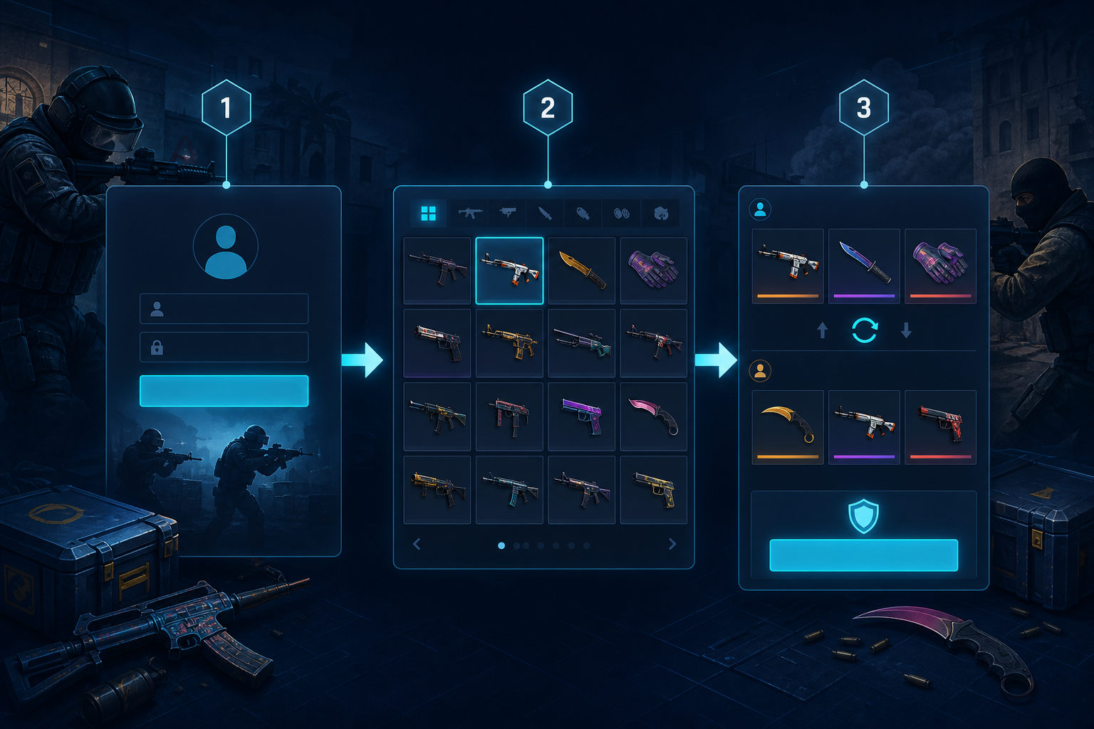 How to trade CS skins on CSGO-Skins illustration